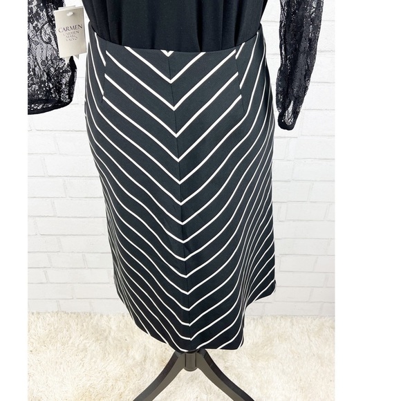 Zara Women’s Chevron Striped‎ Skirt Size 4 - Picture 2 of 8